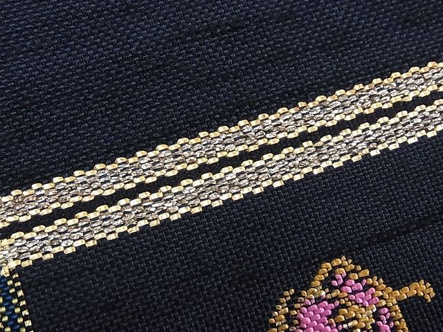 平和屋本店■極上　龍村平蔵製　本袋帯　モール草花　逸品　未使用　s60054