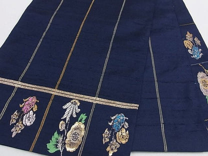平和屋本店■極上　龍村平蔵製　本袋帯　モール草花　逸品　未使用　s60054