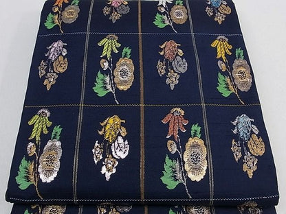 平和屋本店■極上　龍村平蔵製　本袋帯　モール草花　逸品　未使用　s60054