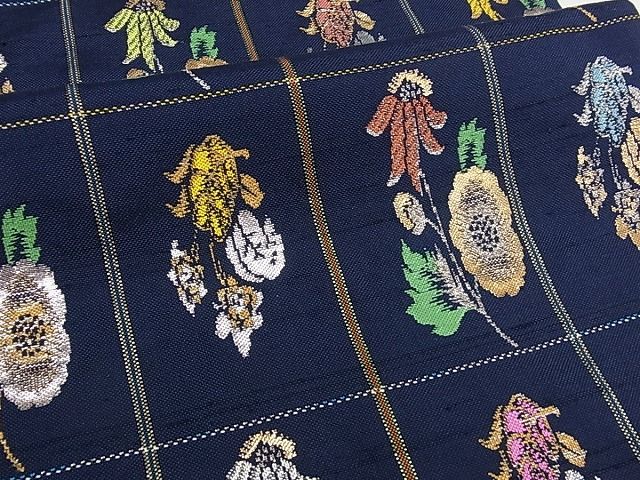 平和屋本店■極上　龍村平蔵製　本袋帯　モール草花　逸品　未使用　s60054