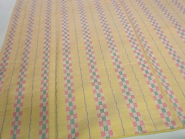 平和屋本店●極上　本場琉球　アヤ乃花織　手織　草木染　織り人　伊敷美千代　紬　逸品　未使用s6611