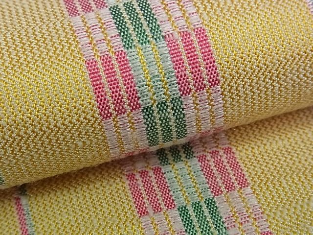 平和屋本店●極上　本場琉球　アヤ乃花織　手織　草木染　織り人　伊敷美千代　紬　逸品　未使用s6611