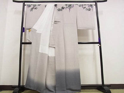 平和屋本店●超希少　東京友禅　久呂田明功　訪問着　葡萄蔦の葉文　鬼しぼ縮緬　金彩　逸品s6846
