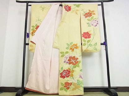 平和屋本店●極上　創業130年　江戸染繍友禅　大彦　振袖　枝花文　逸品s6885