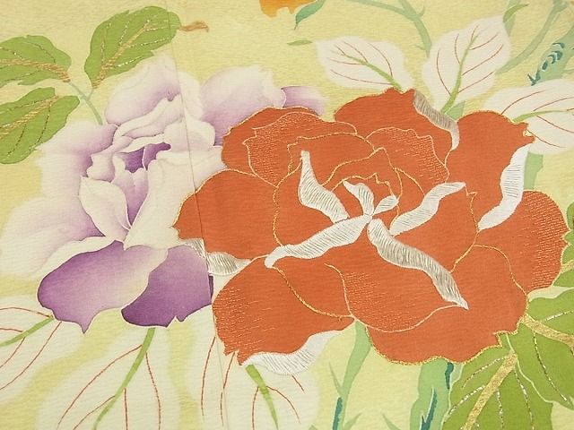 平和屋本店●極上　創業130年　江戸染繍友禅　大彦　振袖　枝花文　逸品s6885