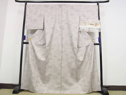 平和屋本店■極上　本場牛首紬　石川県指定無形文化財　白山工房　角印　単衣　証紙付き　パールトーン加工済　逸品s6918