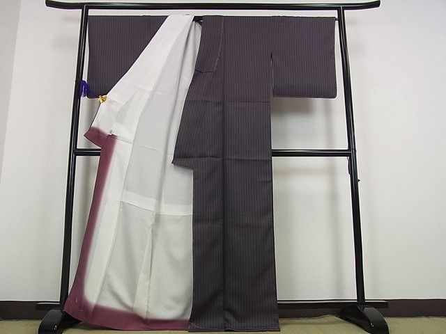 平和屋本店●極上 1897年創業 名門岡野 本場筑前博多織 千年工房 伊右衛門 お召 証紙付き 逸品 未使用s6930