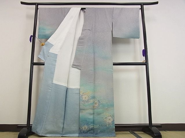 平和屋本店●極上　初代　久保田一竹　幻の辻が花　訪問着　絞り　金通し地　さが美扱い　逸品s7277