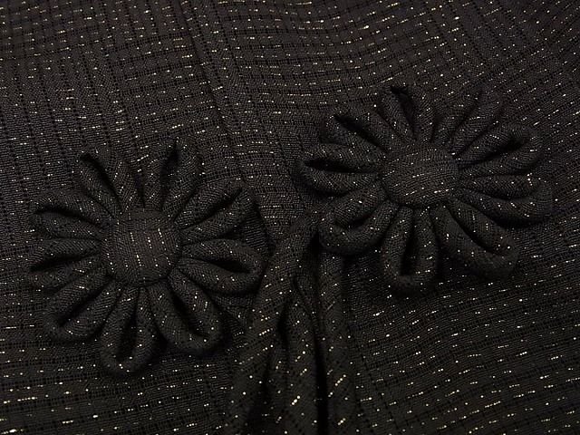 期間限定セール50%off■極上　道中着　塵除け　スリーシーズン　春夏秋　変わり絽　黒地　金通し地　ロング丈　逸品　未使用s7338