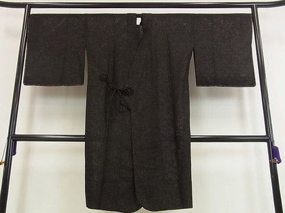 期間限定セール50%off■極上　道中着　塵除け　スリーシーズン　春夏秋　変わり絽　黒地　金通し地　ロング丈　逸品　未使用s7338
