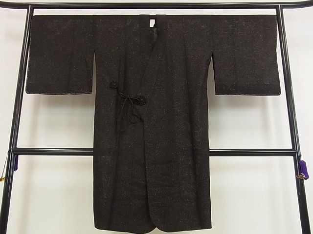 期間限定セール50%off■極上　道中着　塵除け　スリーシーズン　春夏秋　変わり絽　黒地　金通し地　ロング丈　逸品　未使用s7338