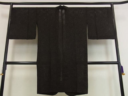期間限定セール50%off■極上　道中着　塵除け　スリーシーズン　春夏秋　変わり絽　黒地　金通し地　ロング丈　逸品　未使用s7338
