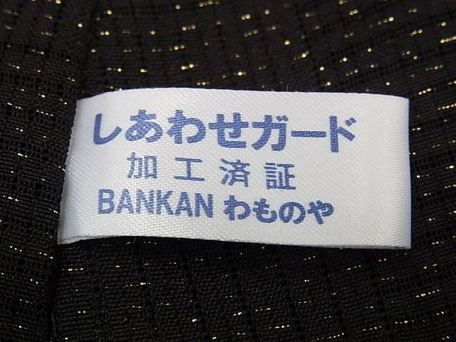 期間限定セール50%off■極上　道中着　塵除け　スリーシーズン　春夏秋　変わり絽　黒地　金通し地　ロング丈　逸品　未使用s7338