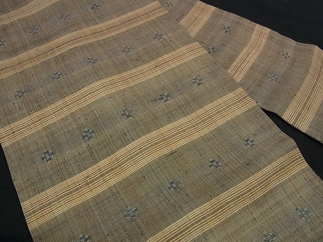 平和屋本店＊希少 夏物 人間国宝 平良敏子 喜如嘉の芭蕉布 花織 八寸名古屋帯 証紙付き 逸品s7450