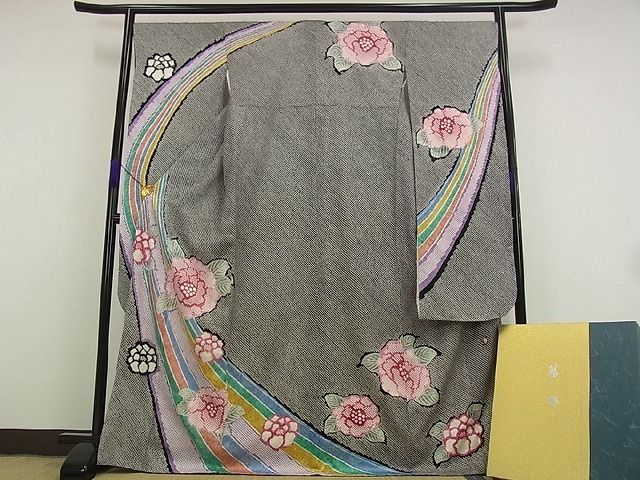 平和屋本店●極上　名門　藤娘きぬたや・総絞り　振袖　箱付き　逸品　未使用s8114