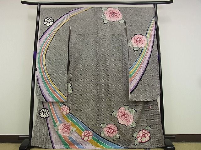 平和屋本店●極上　名門　藤娘きぬたや・総絞り　振袖　箱付き　逸品　未使用s8114