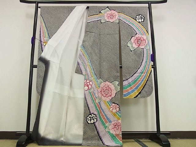 平和屋本店●極上　名門　藤娘きぬたや・総絞り　振袖　箱付き　逸品　未使用s8114