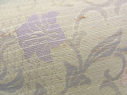 平和屋本店●極上 全通柄袋帯 スリーシーズン 和紙 もじり織 うるわし 金色堂唐草 証紙付き 逸品s8297