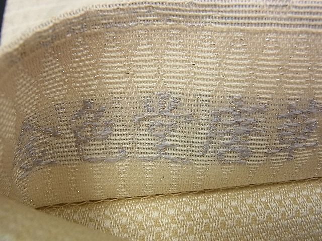 平和屋本店●極上 全通柄袋帯 スリーシーズン 和紙 もじり織 うるわし 金色堂唐草 証紙付き 逸品s8297