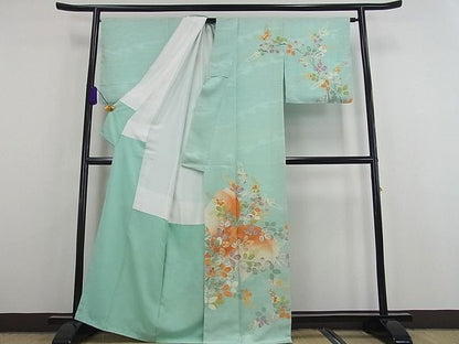 平和屋本店■極上　野口真造　大彦二代目　江戸染繍友禅　訪問着　駒刺繍　冊子に萩　金糸　逸品s8568