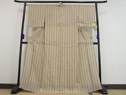 平和屋本店＊極上 夏物 越後上布 林宗平 間道 証紙付き 逸品 未使用s8633