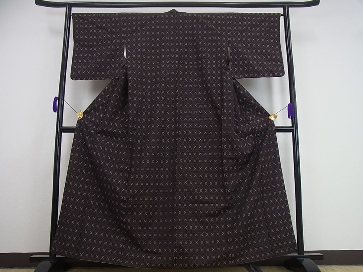 平和屋本店●極上 本場琉球 南風原花織 手織 紬 大城永光作 証紙付き 逸品3s873