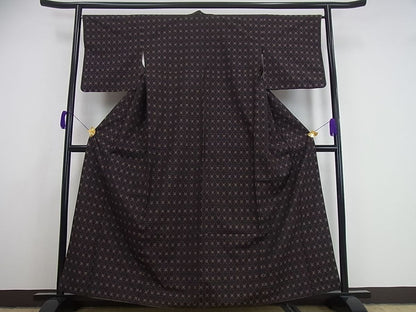 平和屋本店●極上 本場琉球 南風原花織 手織 紬 大城永光作 証紙付き 逸品3s873