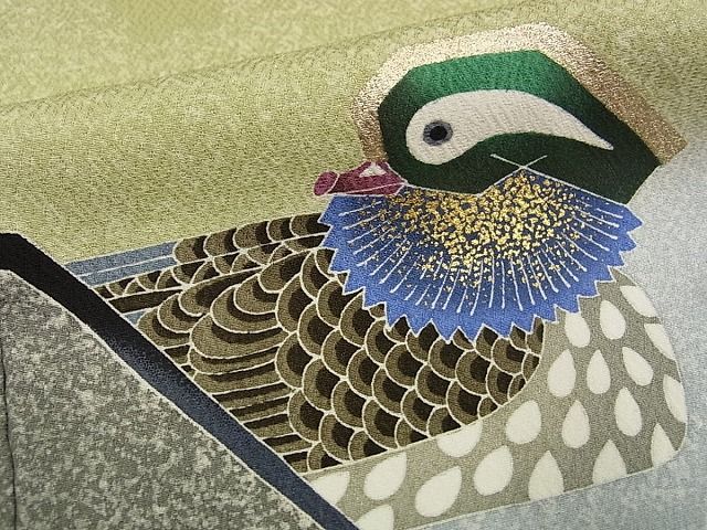 平和屋本店●極上 人間国宝 羽田登喜男 TOKIOetTOKI 訪問着 枝梅に鴛鴦 たたき染 金彩 健勝苑扱い 逸品 未使用2s9436