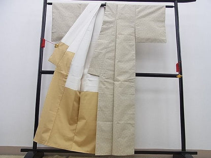 平和屋着物●本場大島紬 白大島 菱吉祥文 逸品 未使用 n-sa1137