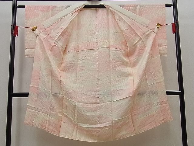 平和屋着物■上質な長襦袢　無双仕立て　紗綾形地紋　暈し染め　逸品　n-sa1646