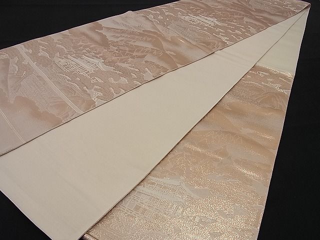 平和屋着物■西陣 六通柄袋帯 京名所 金閣寺 金糸 逸品 n-sa1696