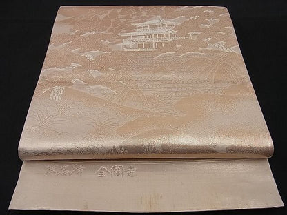 平和屋着物■西陣 六通柄袋帯 京名所 金閣寺 金糸 逸品 n-sa1696