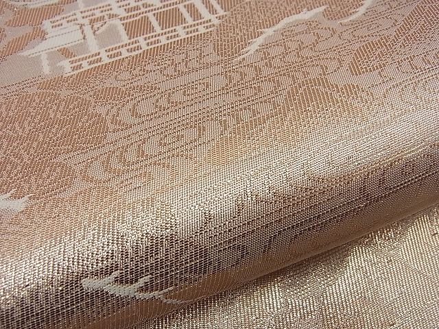 平和屋着物■西陣 六通柄袋帯 京名所 金閣寺 金糸 逸品 n-sa1696