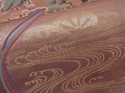 平和屋着物■六通柄袋帯 檜扇吉祥花文 金糸 逸品 n-sa1704