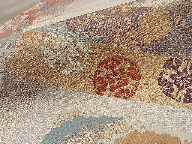 平和屋着物■六通柄袋帯 慶長松皮文 金銀糸 逸品 n-sa1787