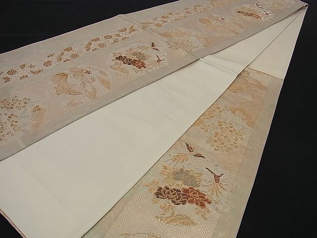 平和屋着物■六通柄袋帯 花鳥間道 金銀糸 逸品 n-sa1796
