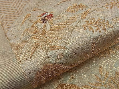 平和屋着物■六通柄袋帯 花鳥間道 金銀糸 逸品 n-sa1796