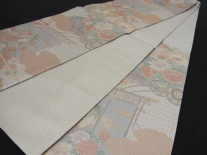 平和屋着物■宝舞本佐賀錦 六通柄袋帯 雲取り孔雀花文 九百錦 逸品 n-sa1818