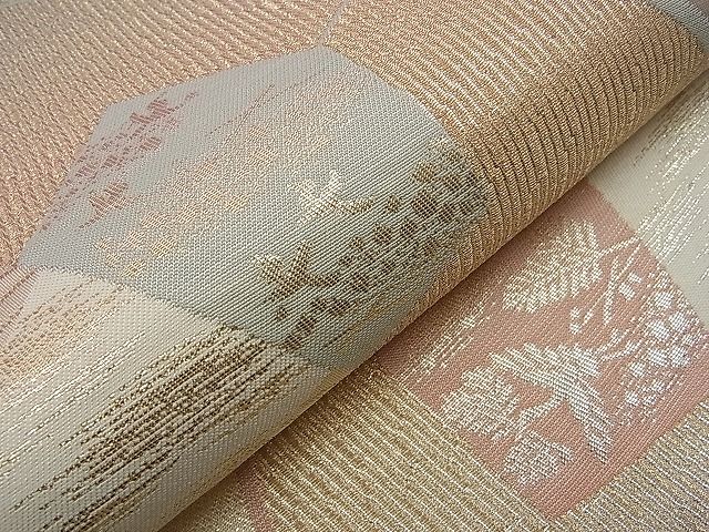 平和屋着物■六通柄袋帯 道長飛鶴文 金糸 逸品 n-sa1841