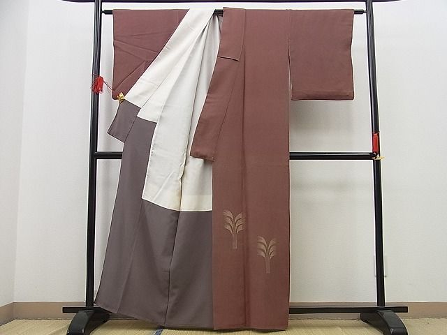 平和屋着物■付下げ 刺繍 草葉文 逸品 n-sa1862