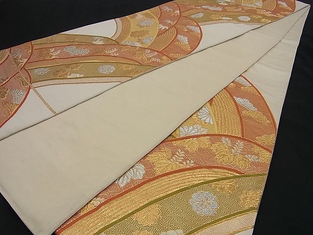平和屋着物■六通柄袋帯 松竹梅 立波吉祥草花文 金銀糸 逸品 n-sa2149