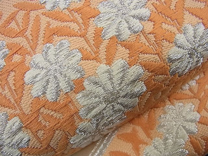 平和屋着物■六通柄袋帯 唐織 草花文 やまとオリジナル扱い 銀糸 逸品 n-sa2179