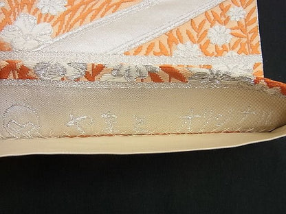 平和屋着物■六通柄袋帯 唐織 草花文 やまとオリジナル扱い 銀糸 逸品 n-sa2179