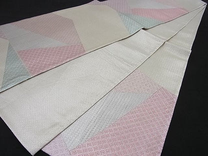 平和屋着物■本佐賀錦 六通柄袋帯 切嵌吉祥文 銀糸 逸品 n-sa2312