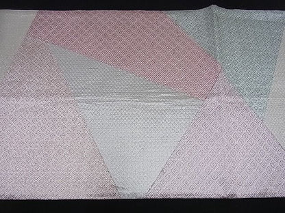 平和屋着物■本佐賀錦 六通柄袋帯 切嵌吉祥文 銀糸 逸品 n-sa2312