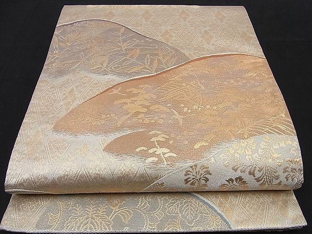 平和屋着物■六通柄袋帯 唐織 連山文 金糸 逸品 n-sa2317