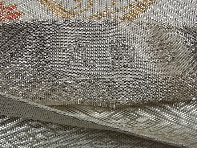 平和屋着物■古典佐賀錦 六通柄袋帯 孔雀菊花文 九百織 金銀糸 逸品 n-sa2340