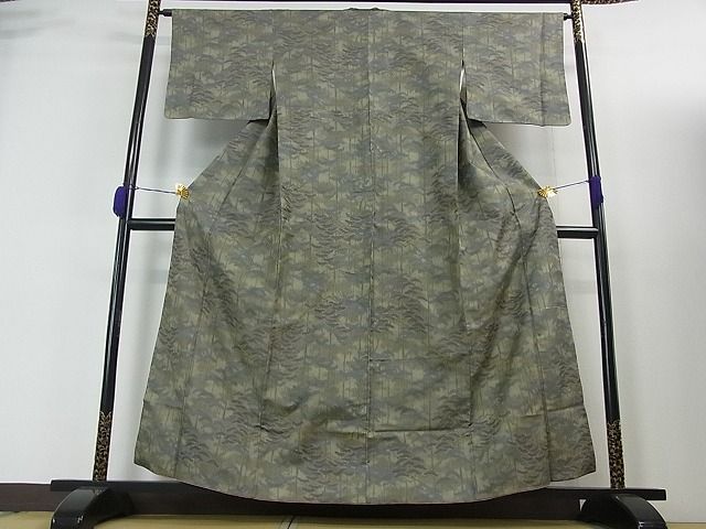 平和屋着物■お召 松文 逸品 sa2841