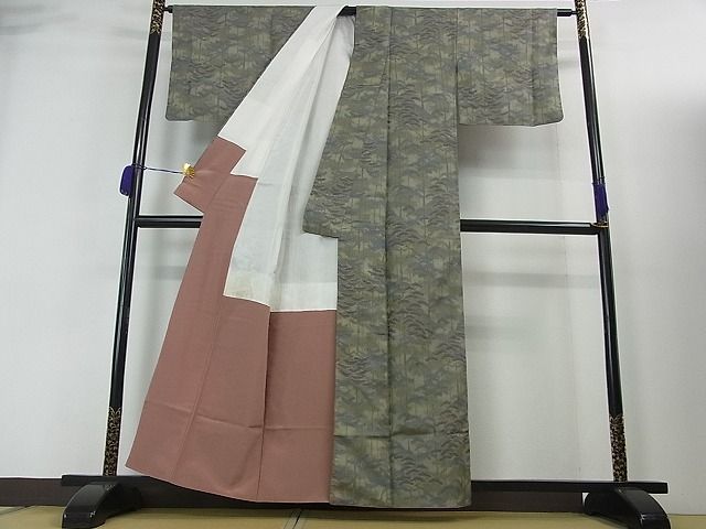 平和屋着物■お召 松文 逸品 sa2841