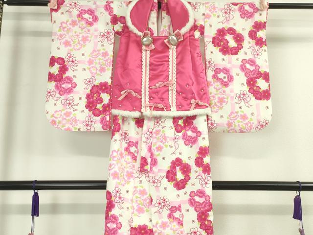 平和屋本店■極上　松田聖子　SEIKO MATSUDA　七五三　女の子　3歳　祝着　三つ身　被布セット　花丸文　逸品　DZAA2503kh5 - 平和屋